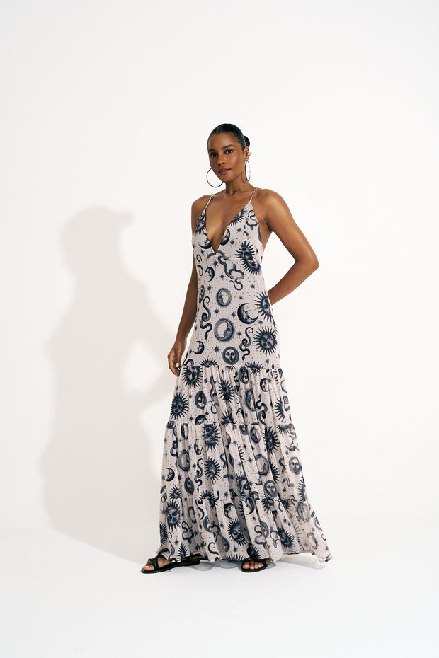 vestido solto tule Sol e lua