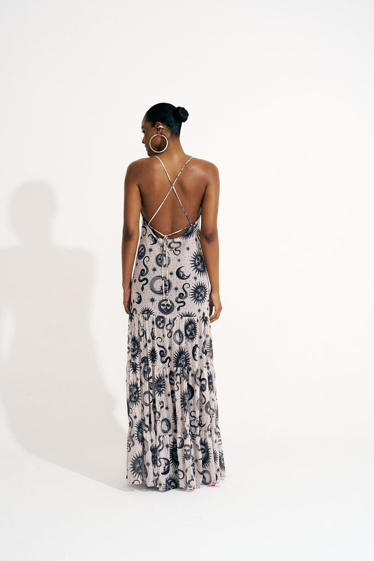 vestido solto tule Sol e lua