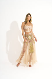 top corset tule Nude