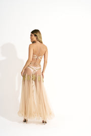 top corset tule Nude