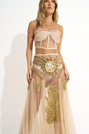top corset tule Nude