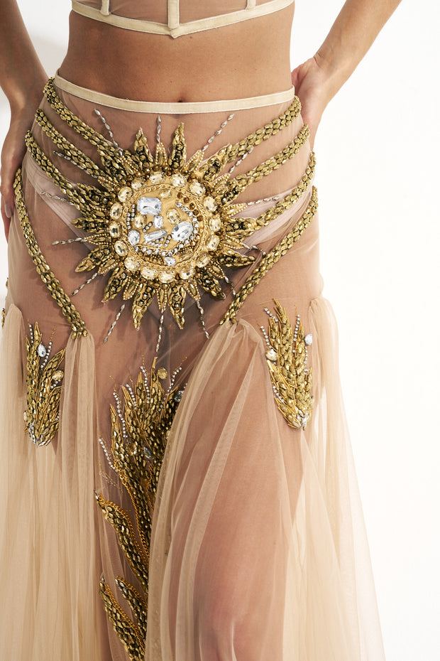 saia tule longa sol handmade