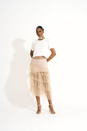 Saia assimétrica Nude