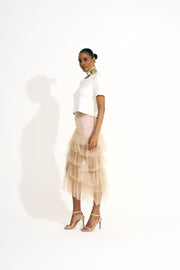 Saia assimétrica Nude