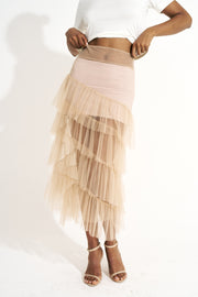 Saia assimétrica Nude