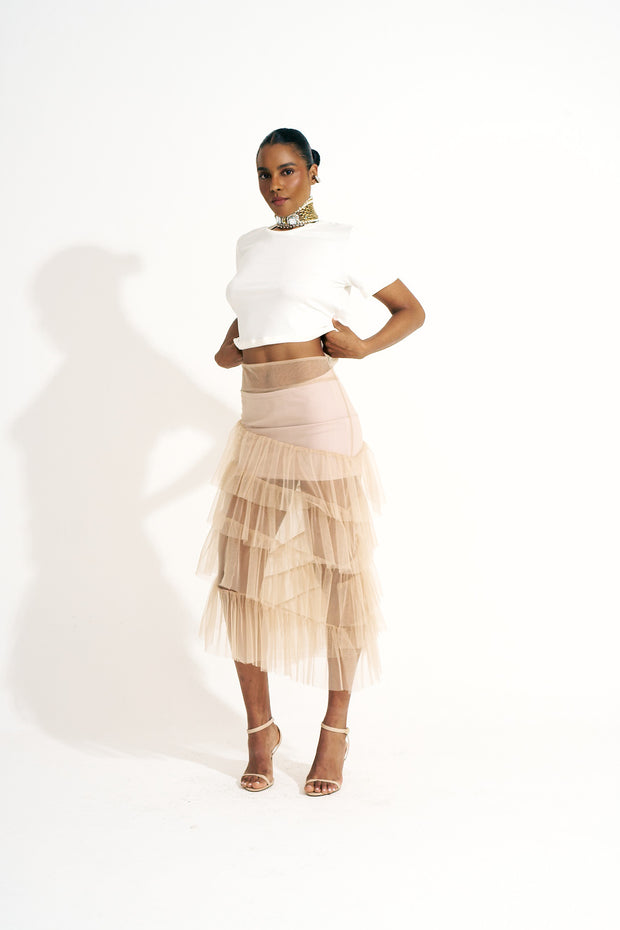 Saia assimétrica Nude