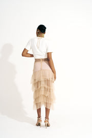 Saia assimétrica Nude