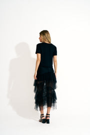 Saia assimétrica preta