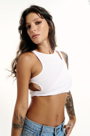 Cropped Off canelada recortada