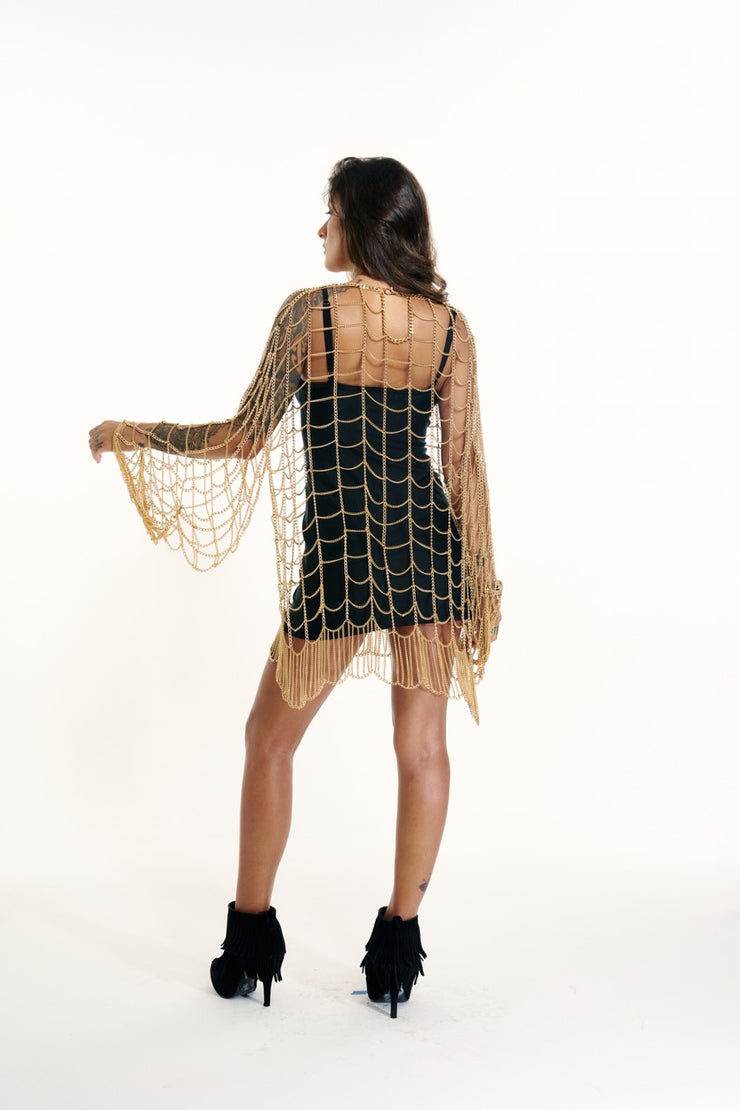 Blusão vestido corrente manga longa