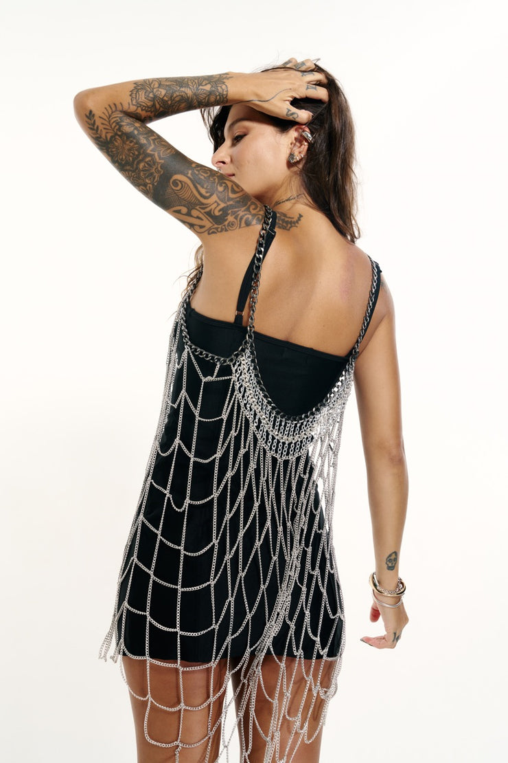 Vestido corrente linha A prata