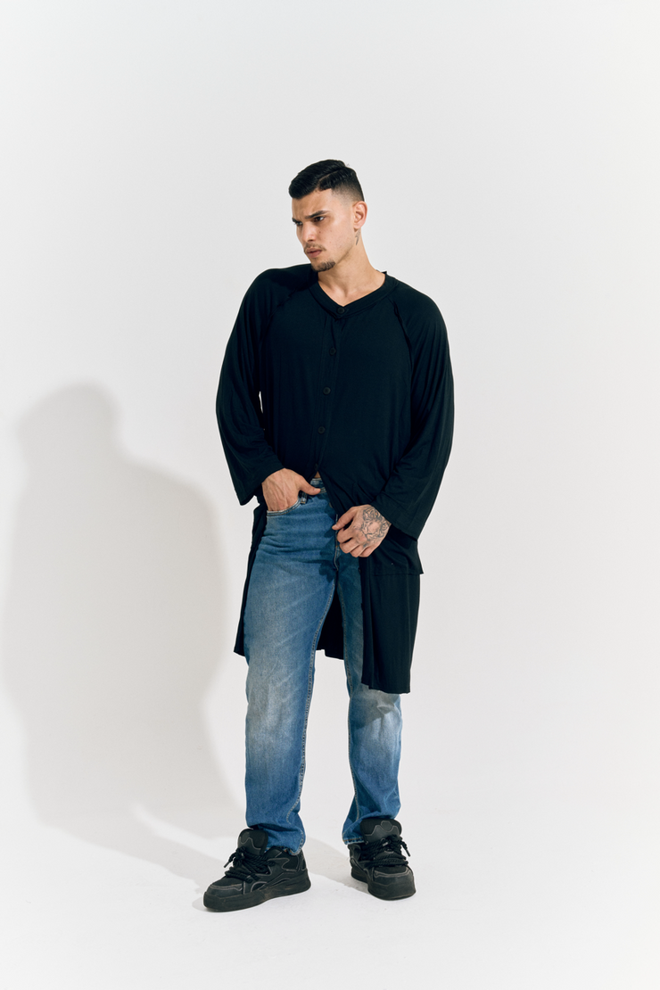 Camisa Longa Viscose Ecológica Preta