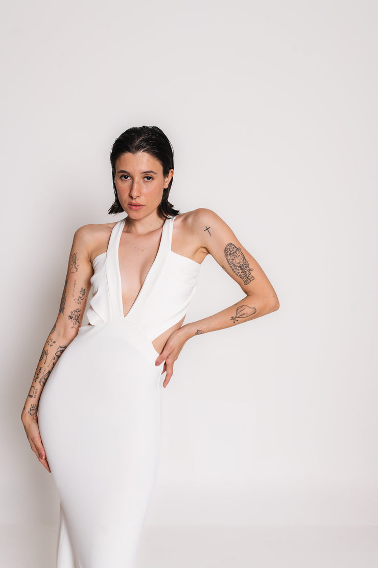 Vestido branco longo