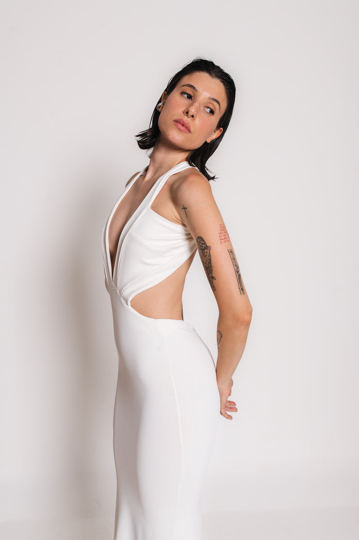 Vestido branco longo