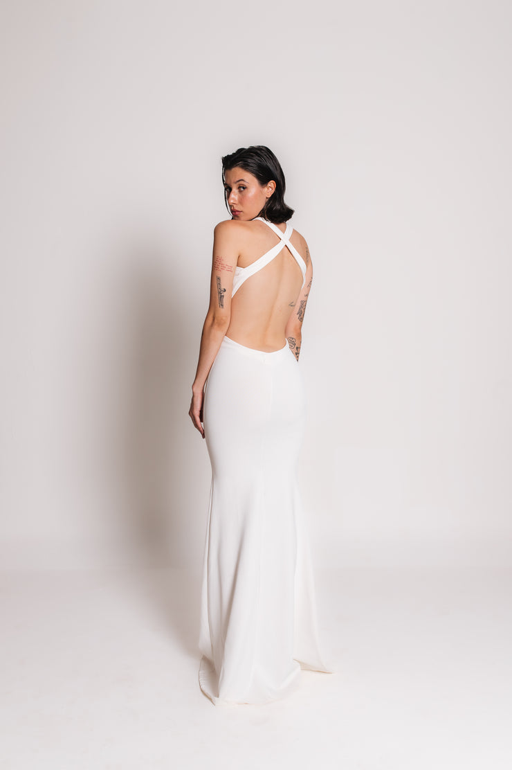 Vestido branco longo