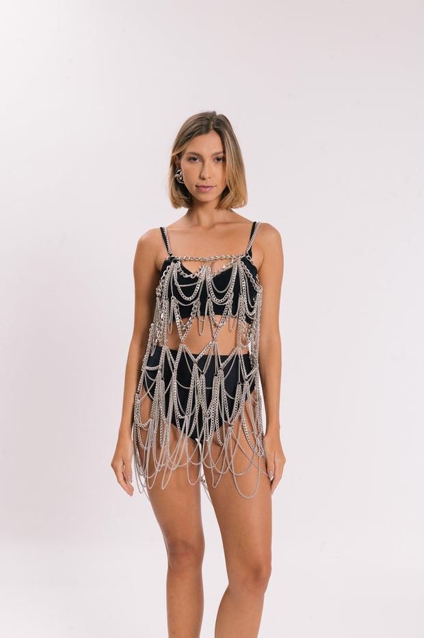Vestido Mix Correntes