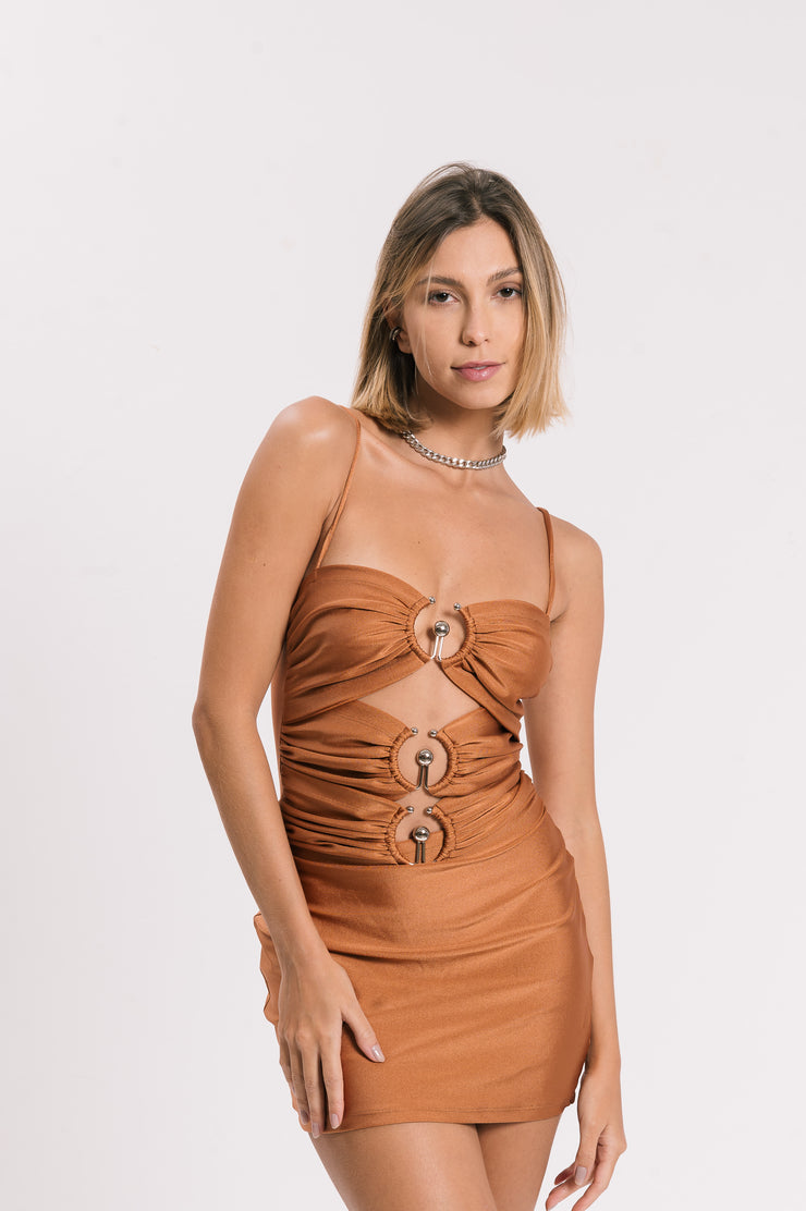 Vestido Mini Lycra Piercing