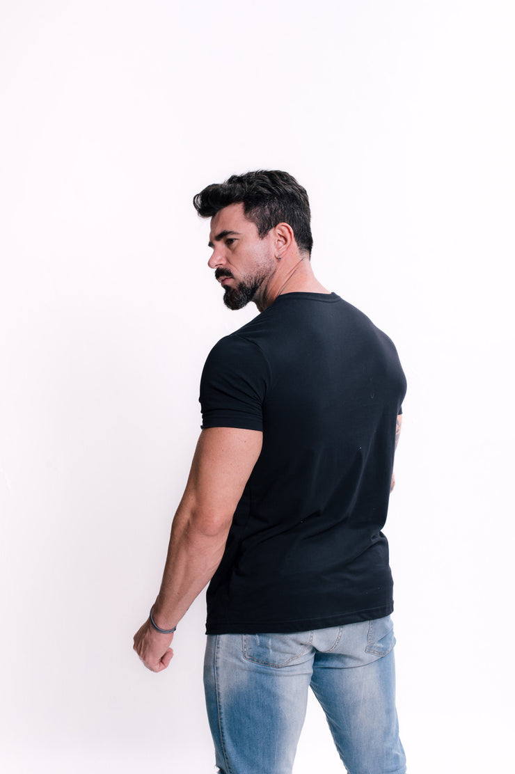 tee algodão ecow masculina preta - Estampa selecionada