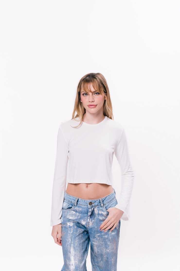 Cropped Feminina Boca de Sino Off