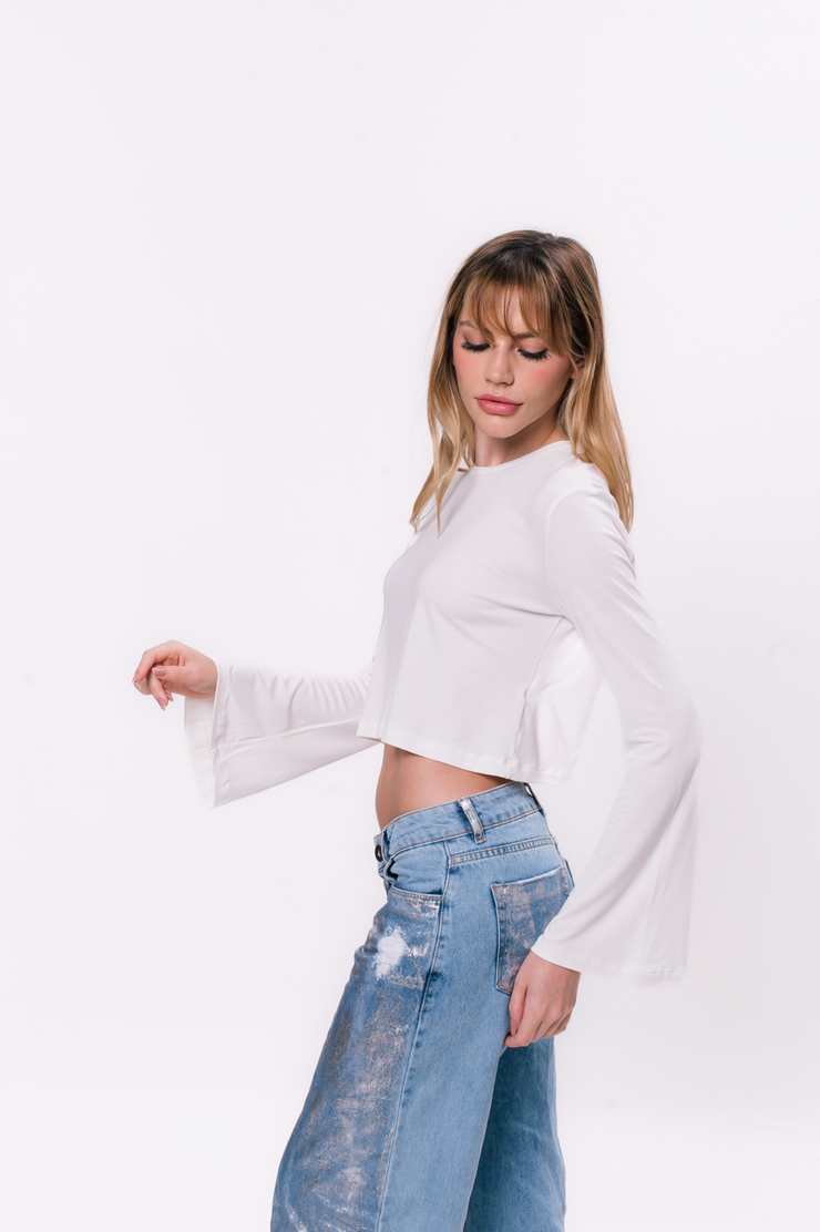 Cropped Feminina Boca de Sino Off