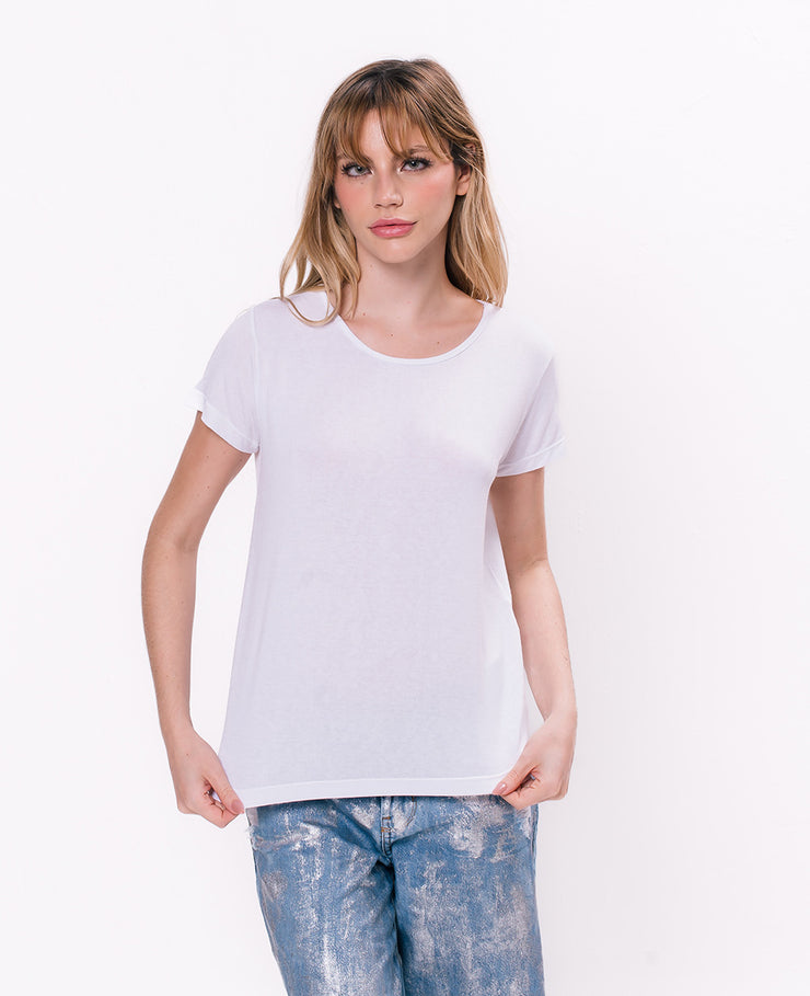 Tee ecow gola redonda feminina off-white - Estampa selecionada