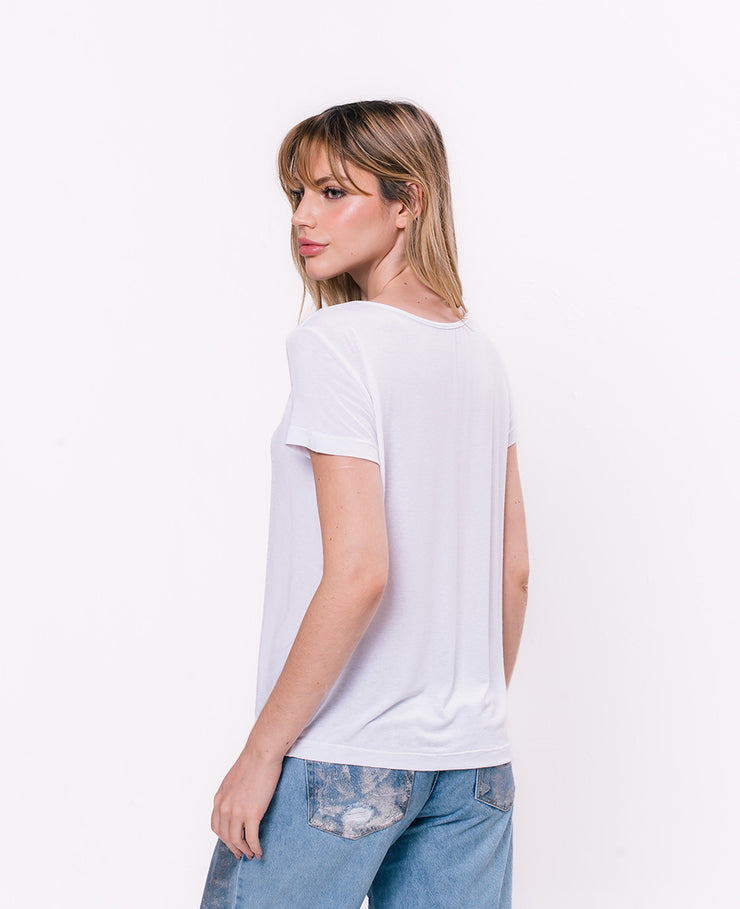 Tee ecow gola redonda feminina off-white - Estampa selecionada