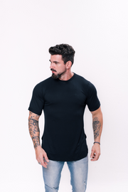 Tee Eco Barra Redonda Masculina Preta