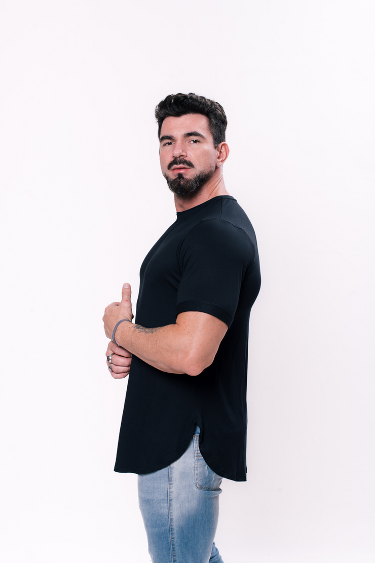 Tee Eco Barra Redonda Masculina Preta