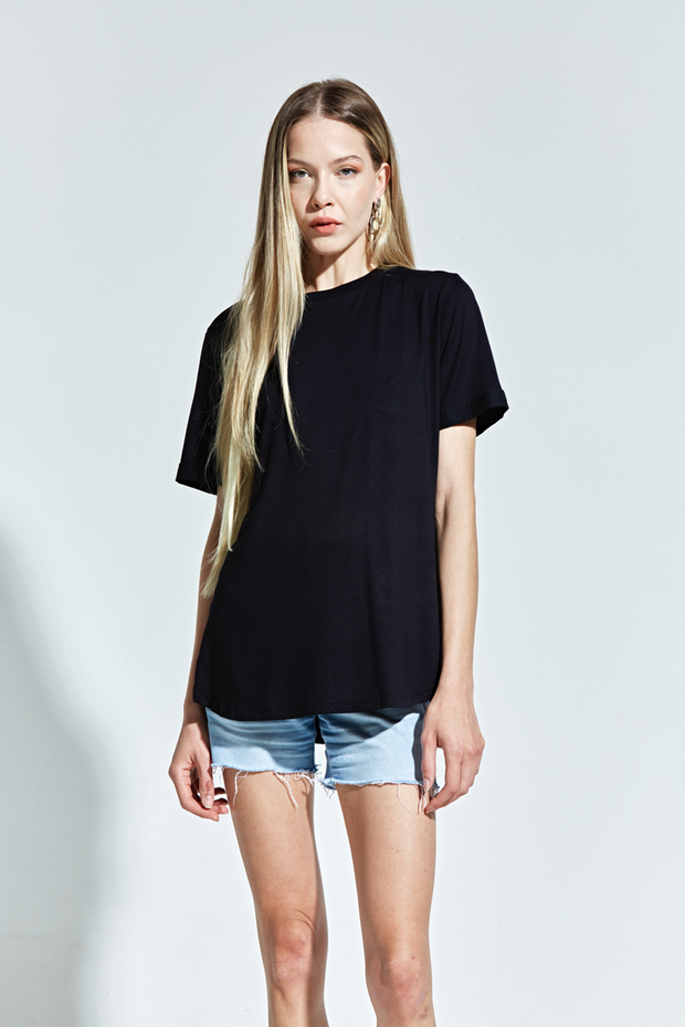 Tee Eco Barra Redonda Feminina Preta