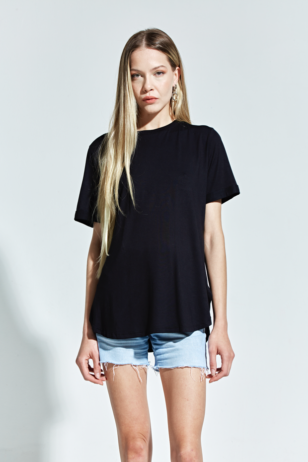 Tee Eco Barra Redonda Feminina Preta