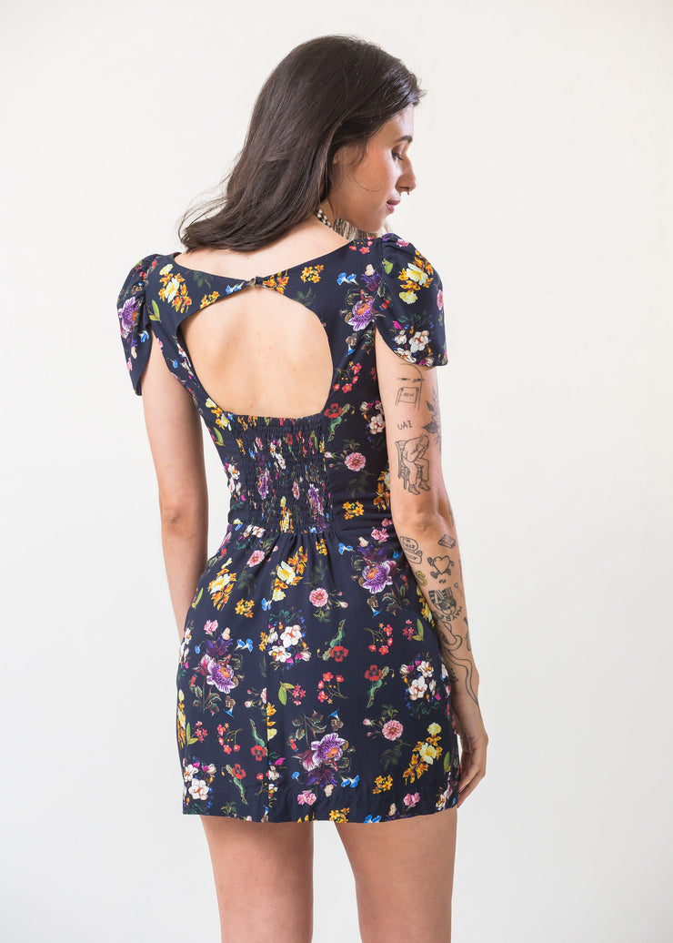 Vestido Floral com Ombreiras