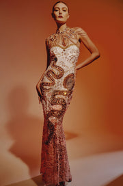 Vestido Cobra Longo Bordado